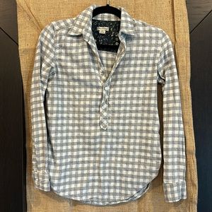 Women’s Tailor Vintage XS grey/white plaid long sleeve shirt